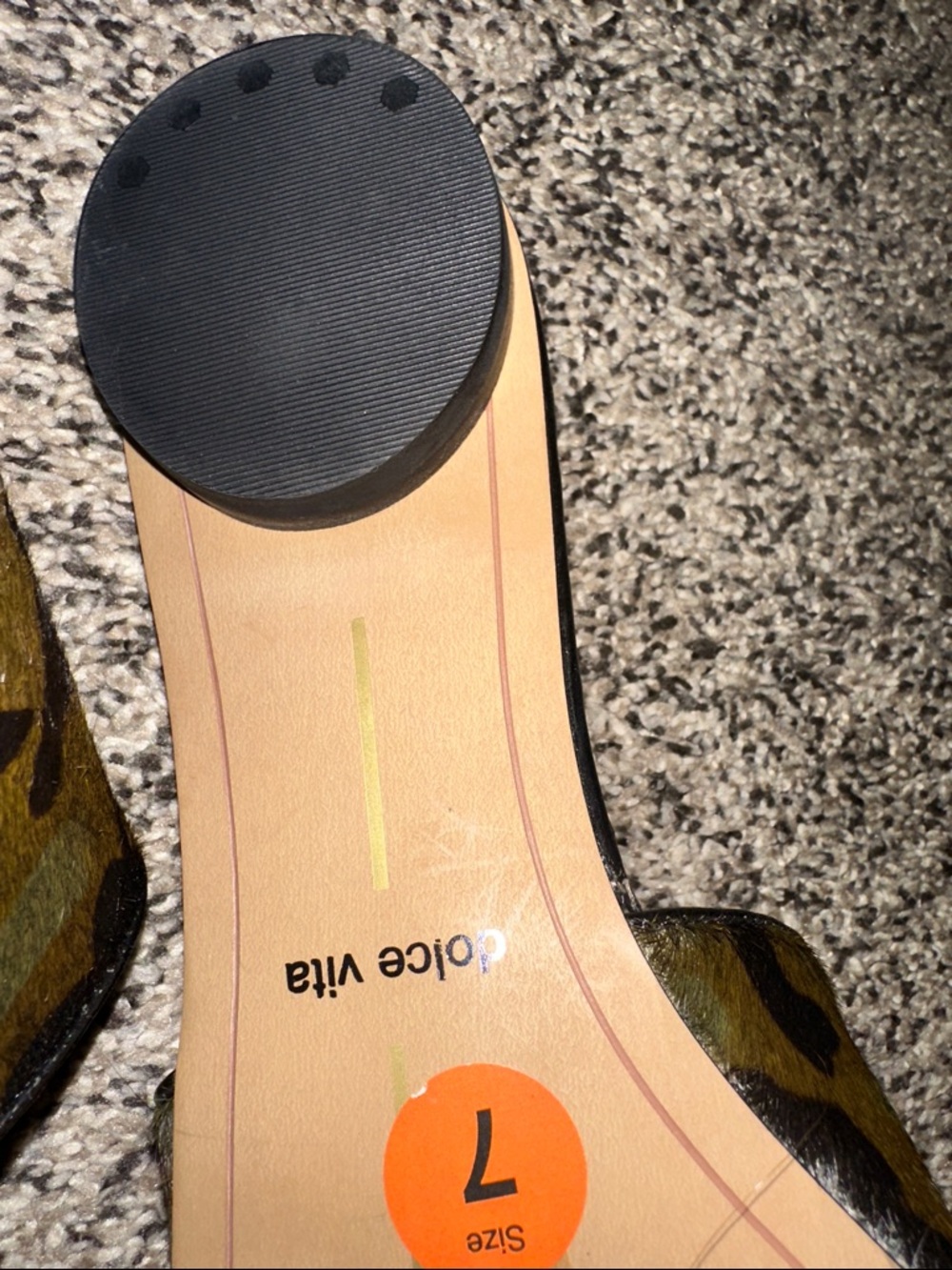 NWT-Dolce Vita Olive and Black Camouflage Pointed Slide Mules - Picture 3 of 4